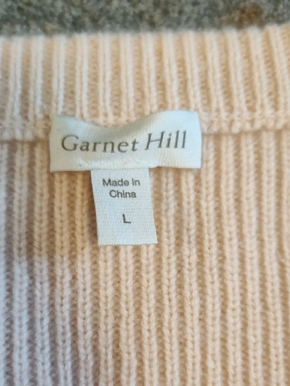 Garnet Hill Open-Knit V-Neck Sweater in Pale Pink - Picture 2 of 8